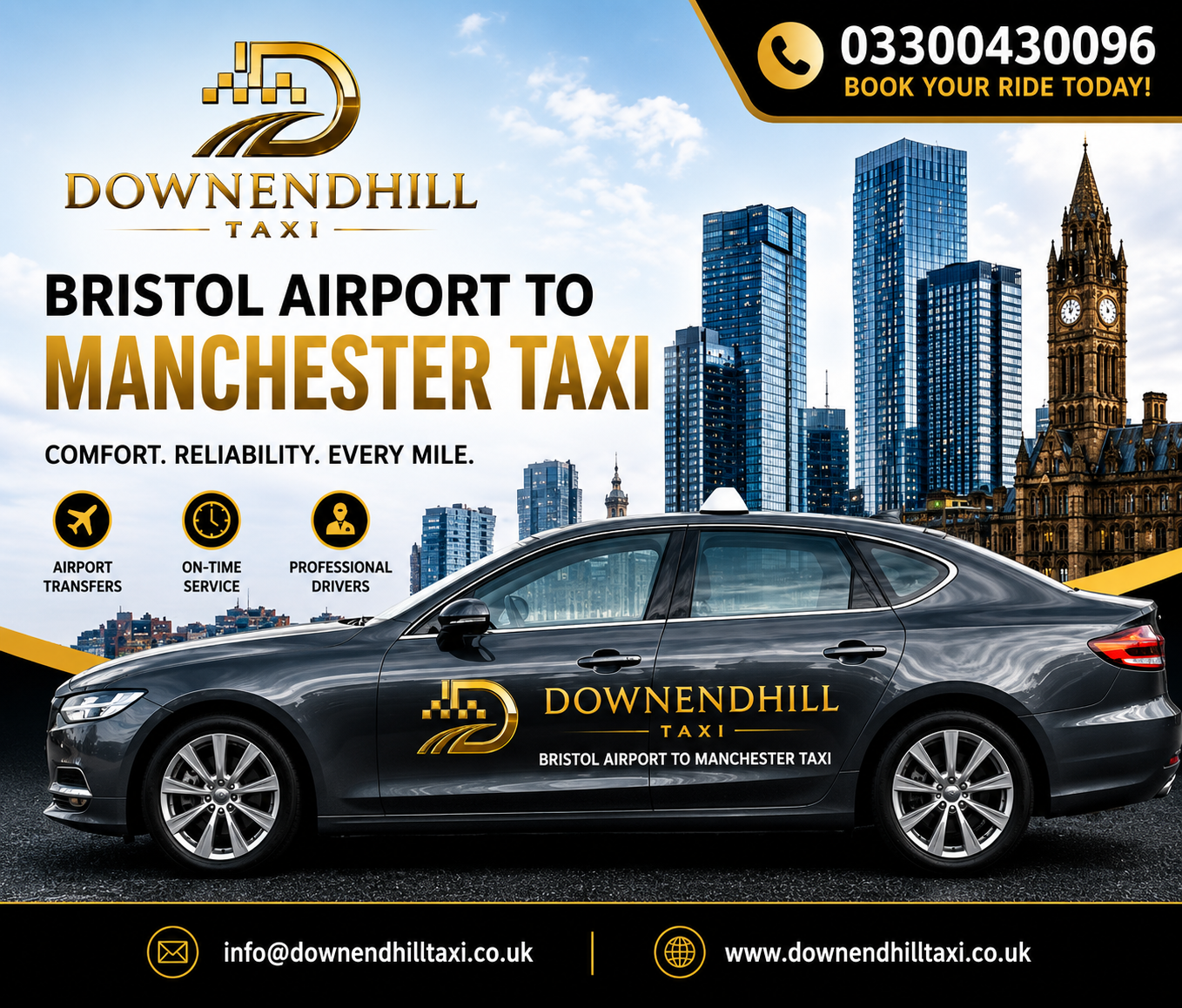 Bristol Airport to Manchester Taxi