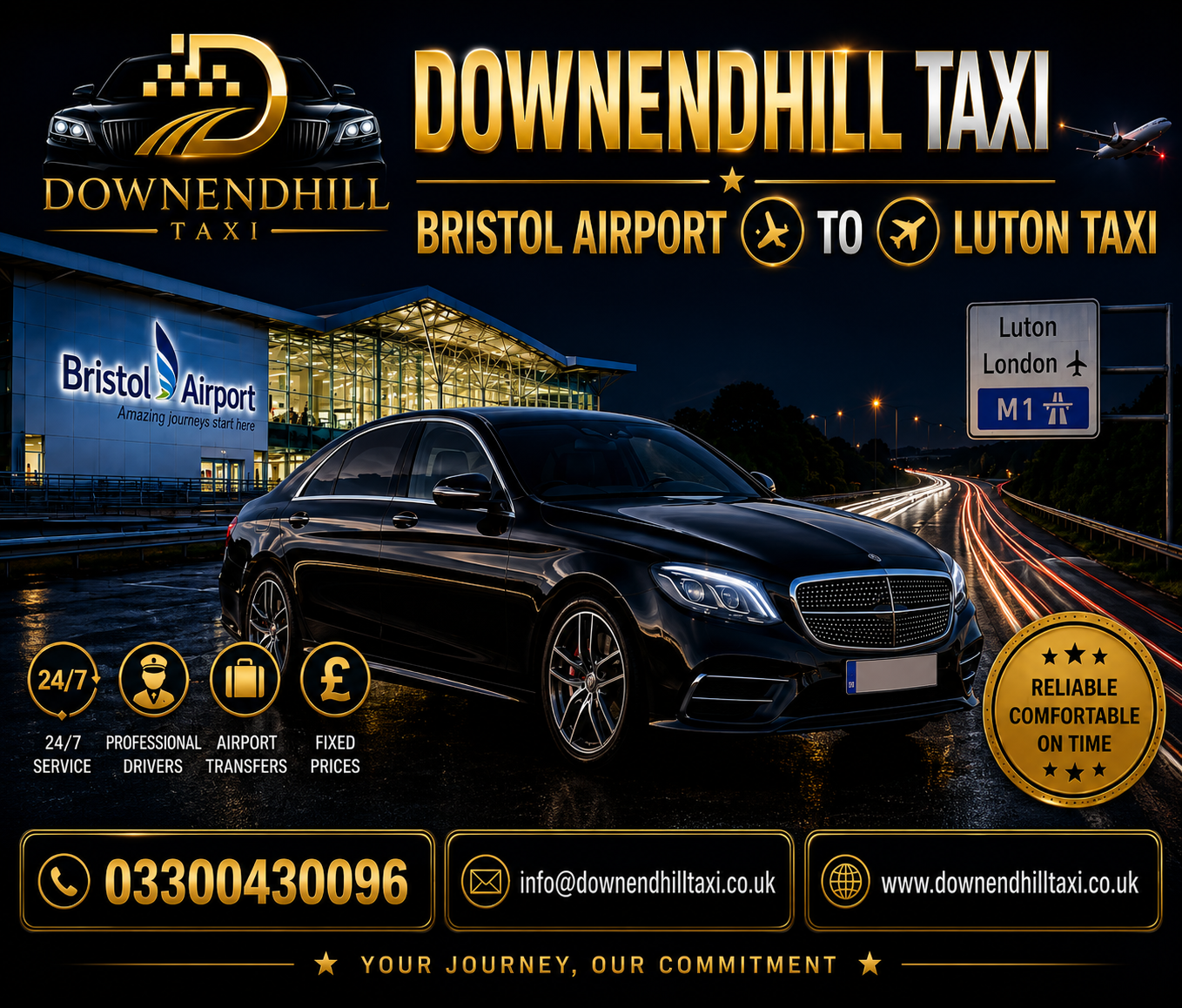 Bristol Airport to Luton Taxi